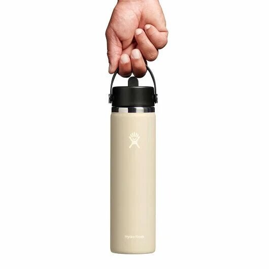 Hydro Flask 24oz Wide Mouth Bottle with Straw Lid Oat | Otter and Oak